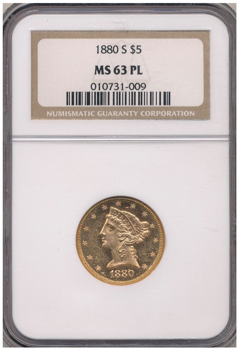 1880 S $5 MS | Coin Explorer | NGC