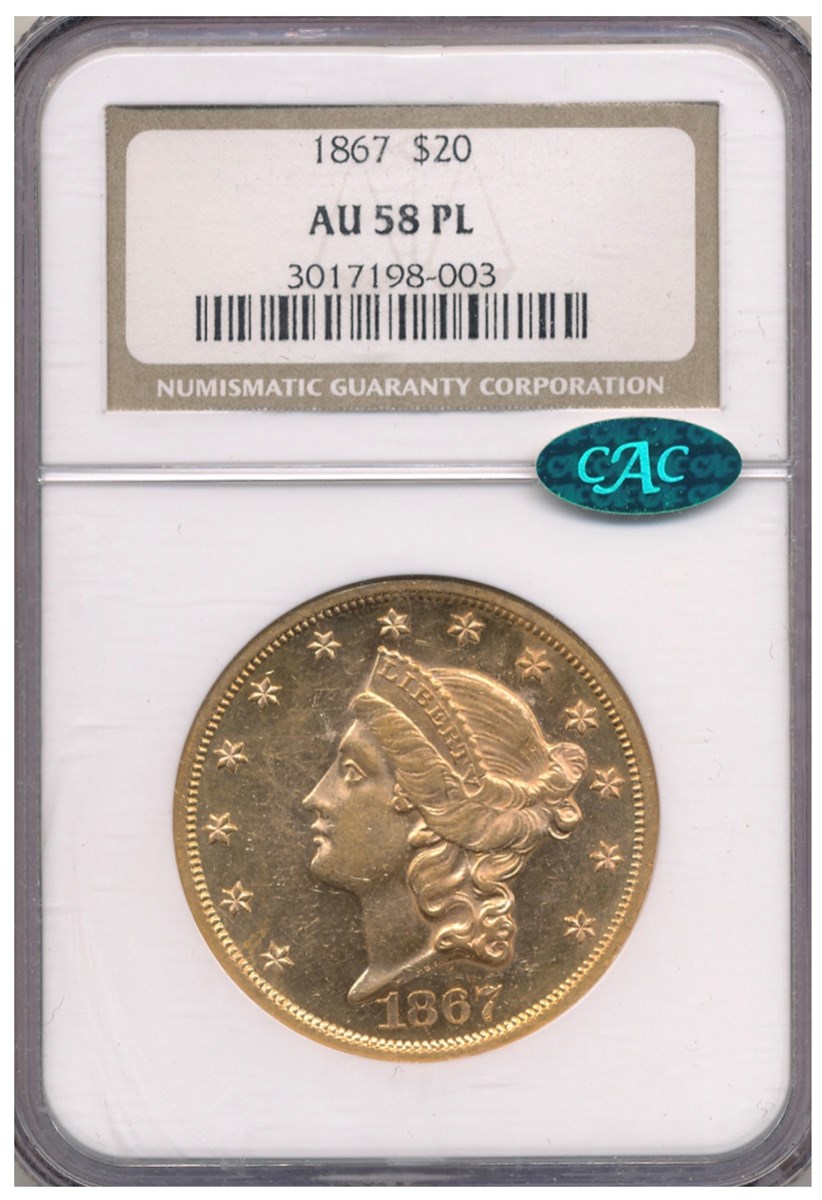 1867 $20 MS | Coin Explorer | NGC