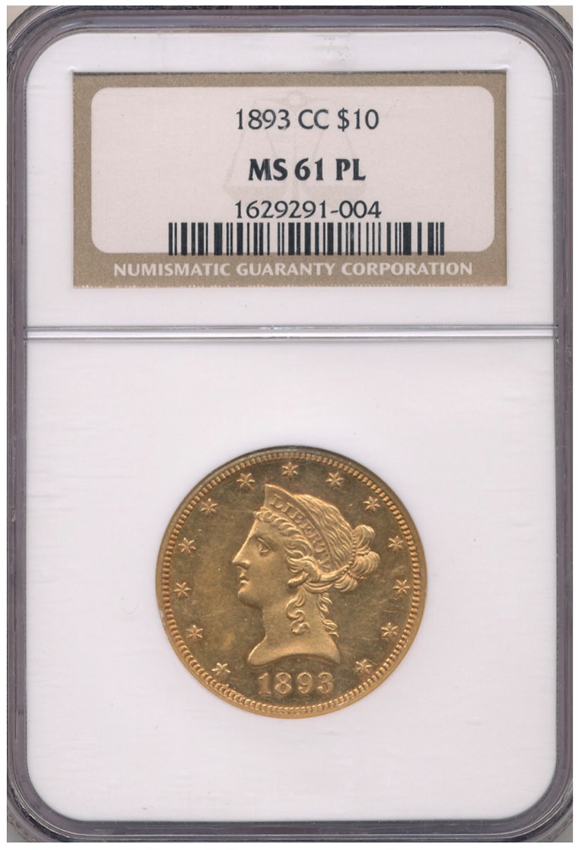 1893 CC $10 MS | Coin Explorer | NGC