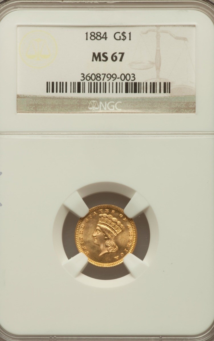 1884 G$1 MS | Coin Explorer | NGC
