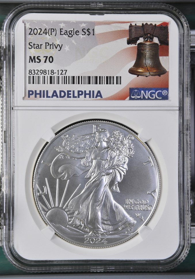 2024 Silver Coin 2024 W $1 American Silver Eagle NGC MS69 FDI