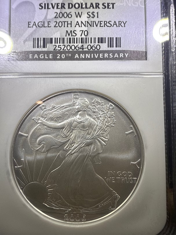 2006 W EAGLE BURNISHED SILVER EAGLE S$1 MS | Coin Explorer | NGC