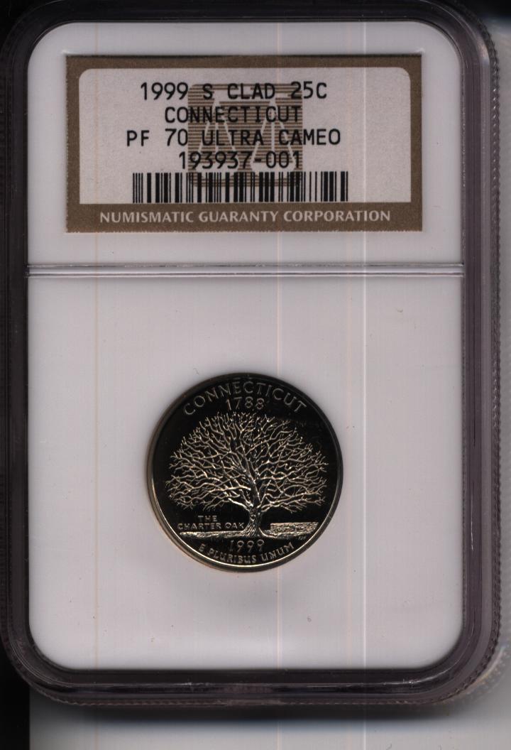 1999 S CLAD CONNECTICUT 25C PF | Coin Explorer | NGC