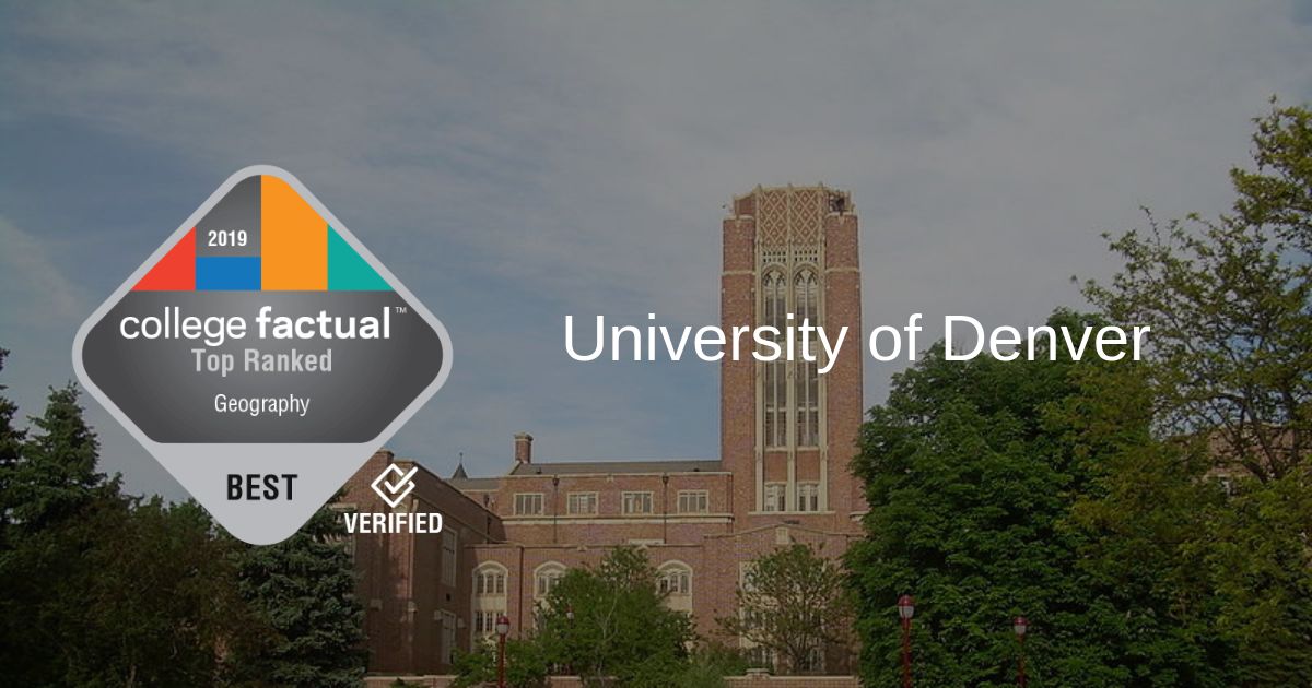 2019 Ranking Places Geography Program at U of Denver at 8 in Nation