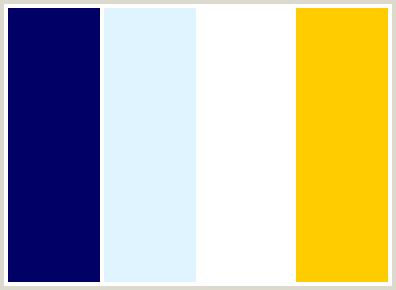 ColorCombo110 with Hex Colors #000066 #E0F4FF #FFFFFF #FFCC00
