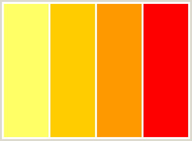 ColorCombo13 with Hex Colors #FFFF66 #FFCC00 #FF9900 #FF0000