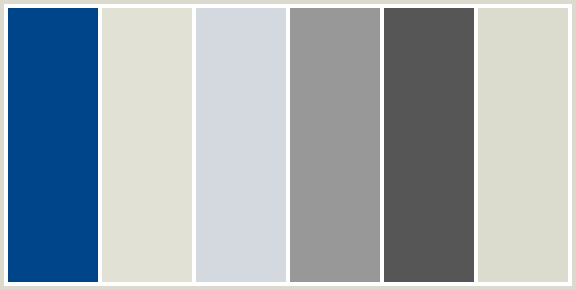 ColorCombo141 with Hex Colors #004489 #E1E1D6 #D3D9DF #989898 #565656 # ...