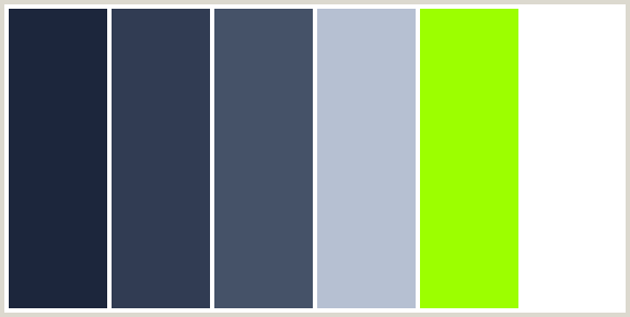 213213 Color ColorCombo221 with Hex Colors #1C263C #313C53 #455268 #B6C0D2 #9CFF00 # ...