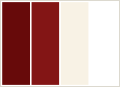ColorCombo225 with Hex Colors #670A0A #831515 #F8F2E5 #FFFFFF