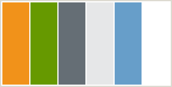 ColorCombo251 with Hex Colors #F1921A #669900 #656E75 #E6E7E8 #679EC9 # ...
