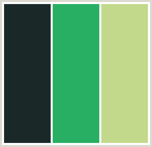 ColorCombo259 with Hex Colors #1A2828 #28AF63 #C2D98B