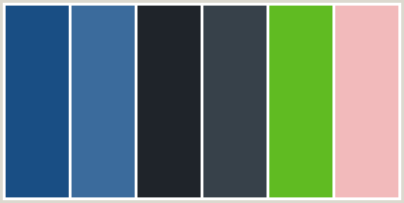 ColorCombo269 with Hex Colors #194E84 #3B6B9C #1F242A #37414A #60BB22 # ...