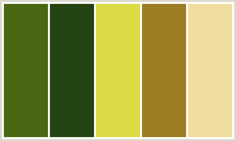 Color 37474f ColorCombo387 with Hex Colors #4A6713 #234311 #DCDB45 #9C7D23 #F1DD9E