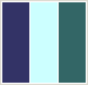 ColorCombo69 with Hex Colors #333366 #CCFFFF #336666