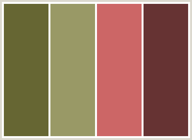ColorCombo81 with Hex Colors #666633 #999966 #CC6666 #663333