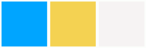 ColorCombo7643 with Hex Colors #00A5FF #F4D252 #F6F3F3