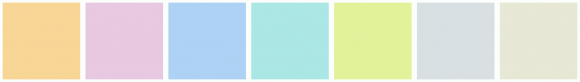 ColorCombo7837 with Hex Colors #F8D696 #E7C9E1 #ADD2F4 #ABE7E4 #E2F29A ...