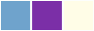 ColorCombo7755 with Hex Colors #6FA3CC #7B2FA7 #FFFDE7