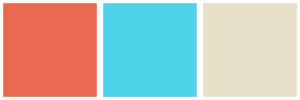ColorCombo7763 with Hex Colors #E86850 #4FD2E9 #E5DFC7