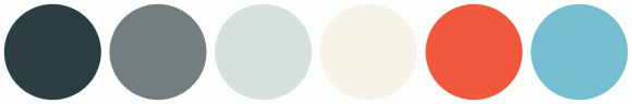 ColorCombo980 with Hex Colors #2B3E42 #747E80 #D5E1DD #F7F3E8 #F2583E ...