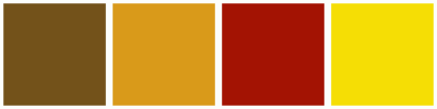 ColorCombo995 with Hex Colors #73521A #D99A1A #A31303 #F5DE05