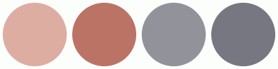 ColorCombo7906 with Hex Colors #DEADA1 #BB7365 #91929A #767780