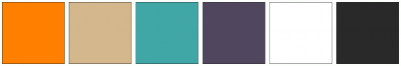 Ff800 Color ColorCombo1019 with Hex Colors #FF8000 #D4B78C #41A6A6 #50475E #FFFFFF ...
