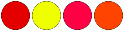 ColorCombo8013 with Hex Colors #E50000 #F0FF00 #FF0044 #FF4300