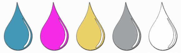 ColorCombo8166 with Hex Colors #4498B6 #F42CE5 #ECD169 #A0A3A7 #FFFFFF
