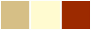 ColorCombo8337 with Hex Colors #D6BF86 #FFFBD0 #9C2A00