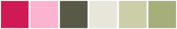ColorCombo8372 with Hex Colors #D01A55 #FCB3D0 #585947 #E8E6DA #CCCEA9 ...
