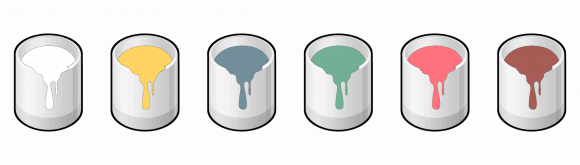 ColorCombo1188 with Hex Colors #FFFFFF #FFD464 #738F9B #72B095 #FF717E ...