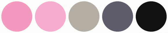 ColorCombo8515 with Hex Colors #F49AC0 #F6ACCF #B5AEA4 #5F5C6D #131212