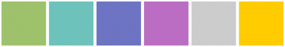 ColorCombo8589 with Hex Colors #9EC16C #6DC3BB #6D74C3 #BB6DC3 #CCCCCC ...