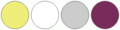 ColorCombo8609 with Hex Colors #EFEE7A #FFFFFF #CCCCCC #772B59