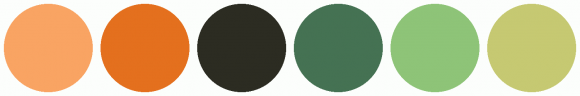 ColorCombo8698 with Hex Colors #F9A463 #E4701E #2C2C22 #457253 #8EC478 ...