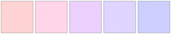 ColorCombo8780 with Hex Colors #FFD3D3 #FFD5E9 #ECD1FF #DFD5FF #CDCFFF