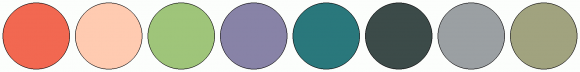 ColorCombo3301 with Hex Colors #F26851 #FFCBB1 #9FC57A #8883A7 #2A787C ...