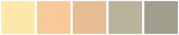 ColorCombo8994 with Hex Colors #FCE8AB #F9C999 #E7BD93 #BAB29B #A19E8D