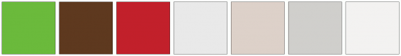 ColorCombo9002 with Hex Colors #6BBA3C #5E391F #C2202B #E9E9E9 #DDD1C9 ...
