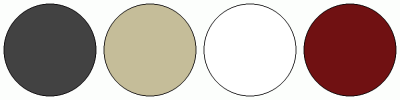 ColorCombo9263 with Hex Colors #424242 #C5BD99 #FFFFFF #701112