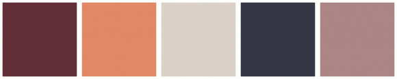 ColorCombo9279 with Hex Colors #633039 #E18868 #DBD1C8 #343643 #AC8586