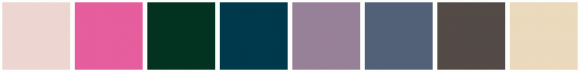 ColorCombo1815 with Hex Colors #EDD6D1 #E65E9D #033320 #00394C #978199 ...