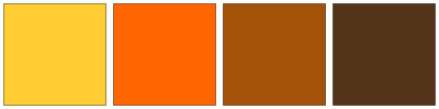 ColorCombo9999 with Hex Colors #FFCC33 #FF6600 #A45209 #533419