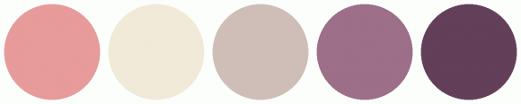 ColorCombo9904 with Hex Colors #E79B9B #F1EAD8 #CFBEB7 #9D6F89 #633F59