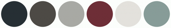 ColorCombo9758 with Hex Colors #262F34 #4D4A45 #A8A9A4 #6E2E37 #E3E1DC ...