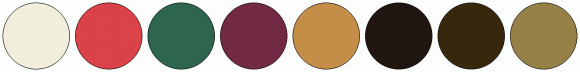 ColorCombo1435 with Hex Colors #F2EEDD #DB4348 #2D664D #722944 #C48E48 ...