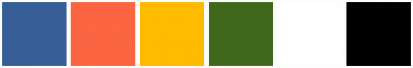 ColorCombo11463 with Hex Colors #375E97 #FB6542 #FFBB00 #3F681C #FFFFFF ...