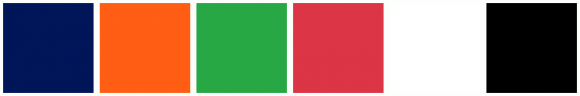 ColorCombo15624 with Hex Colors #001659 #FF5E14 #28A745 #DC3545 #FFFFFF ...