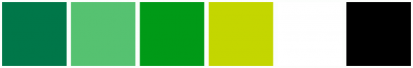 ColorCombo16493 with Hex Colors #007749 #56C271 #009A17 #C4D600 #FFFFFF ...